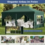 Profesionalus palapinės paviljonas 3x6 m su nuimamomis sienelėmis (Žalia)