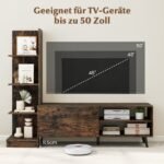 TV spintelė su knygų lentyna ir reguliuojama lentyna (Ruda)