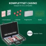 Pokerio rinkinys su 400 žetonų ir nešiojamu dėklu