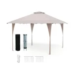 Sulankstomas paviljonas su dvigubu stogu metaliniu rėmu ir reguliuojamu aukščiu (Chaki)