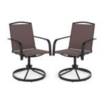 Sodo kėdės su 360° sukimosi funkcija (2 vnt.) (Ruda)