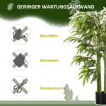 Realistiškas dirbtinis bambukas vazone 140 cm aukščio