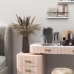 Nešiojamas mini šaldytuvas kosmetikai su apšviestu veidrodžiu