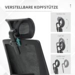 Ergonomiška biuro kėdė su galvos atrama ir reguliuojamu aukščiu