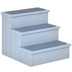 3 pakopų gyvūnų laipteliai su daiktadėže (38 cm aukščio)