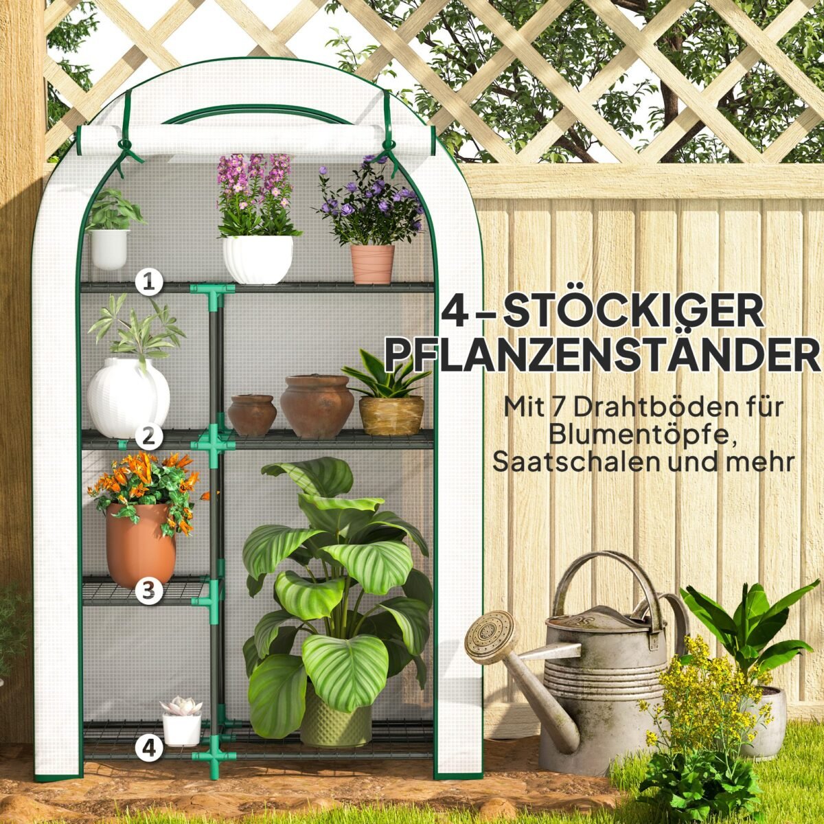 Nešiojamas 4 pakopų mini šiltnamis – 100x45x160 cm