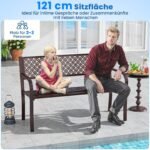 Metalinis sodo suoliukas 127 cm 360 kg su atlošu ir porankiais (Ruda)