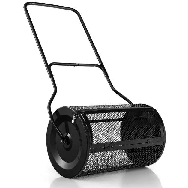 gartenstreuer-ta10040bk_9_ Sodo trąšų ir komposto barstyklės su U formos rankena (Juoda)
