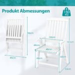 Sulankstoma lauko kėdė su medžio imitacija atspari oro sąlygoms (Balta)