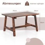 Stačiakampis lauko staliukas iš masyvmedžio (Ruda)