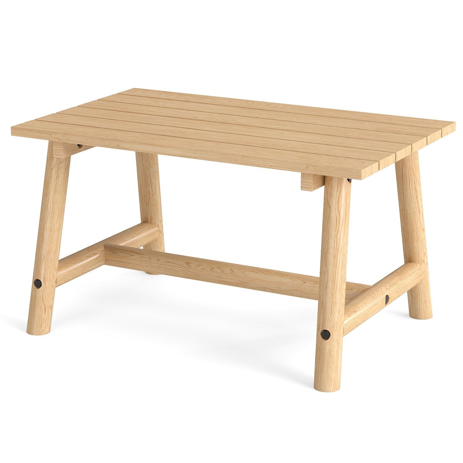 gartentischausmassivholzrechteckigerkaffeetischmitlattenrostterrassentischbalkontischnatur_image_2 Stačiakampis masyvmedžio lauko staliukas (Natūrali)