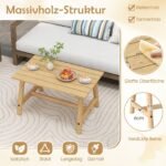 Stačiakampis masyvmedžio lauko staliukas (Natūrali)