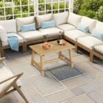 Stačiakampis masyvmedžio lauko staliukas (Natūrali)