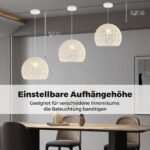 Pakabinamas šviestuvas reguliuojamo aukščio pintas iš popieriaus (Smėlio)