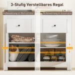 Komoda su švelnaus uždarymo durelėmis ir reguliuojama lentyna