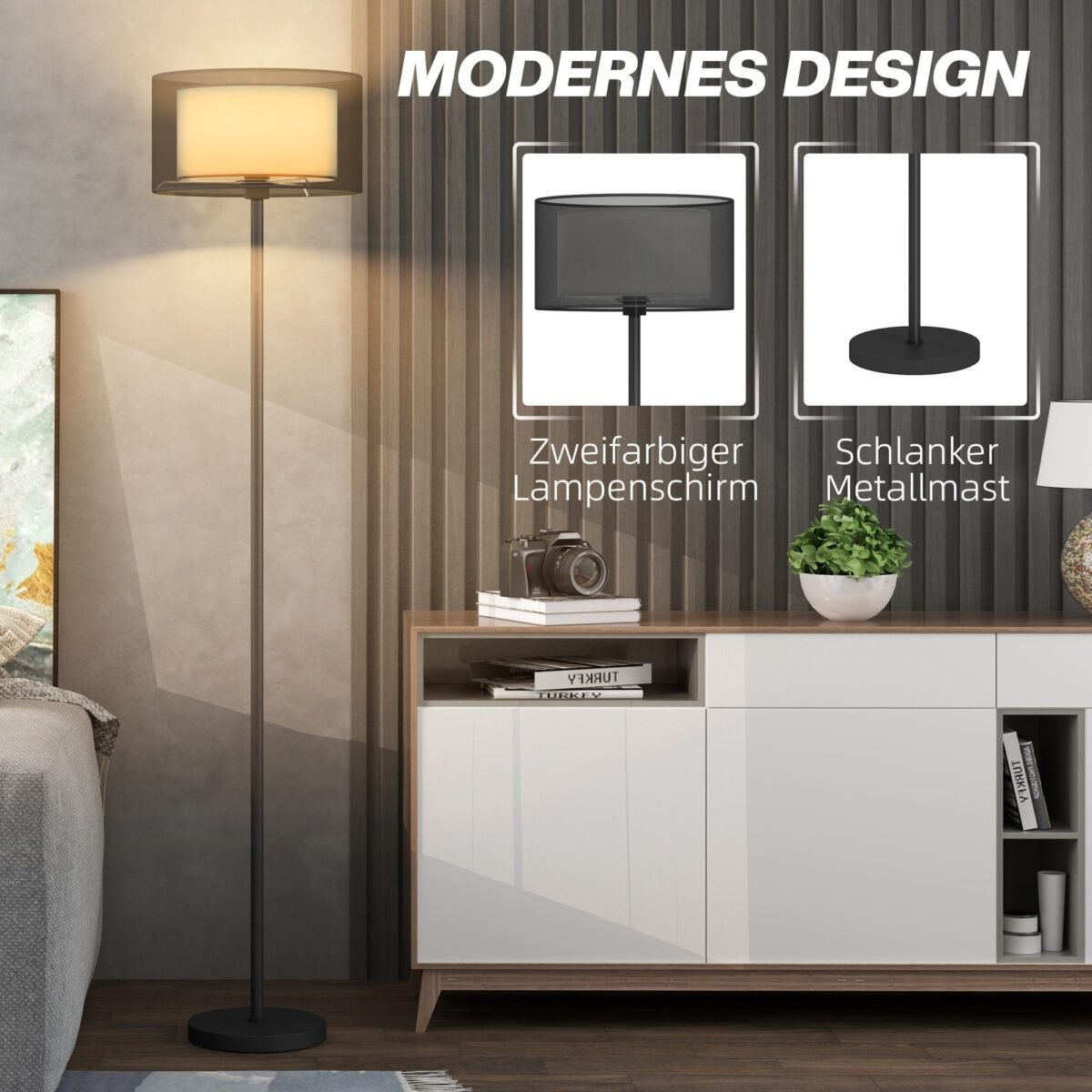 Pastatomas šviestuvas su kojiniu jungikliu