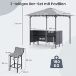 Baro paviljonas su stalu ir dviem kėdėm (Pilka)