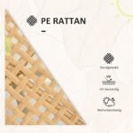 Trijų dalių lauko baldų komplektas su PE rotangu ir minkštomis pagalvėlėmis