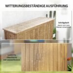 Atspari oro sąlygoms medinė sodo spintelė su 2 lentynomis