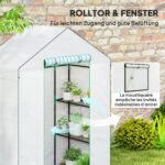 Praeinamas šiltnamis su reguliuojamomis lentynomis