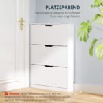 Siaura batų spintelė su 3 atverčiamais stalčiais talpinanti iki 12 porų batų