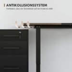 Elektrinis reguliuojamo aukščio stalas su 4 atminties nustatymais ir 4 dalių stalviršiu