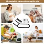 U formos laiptų turėklas su tvirta metalo konstrukcija (Juoda)