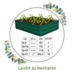 Paaukštinta lysvė gėrybių auginimui 120x90x30 5 cm (Tamsiai žalia)