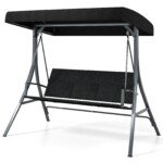 Sodo supynės 3 vietų su stogeliu (Juoda)