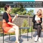 3 dalių PE ratano bistro komplektas su 2 kėdėmis ir stalu