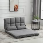Grindų sofa-lova su reguliuojamu atlošu ir galvos atrama