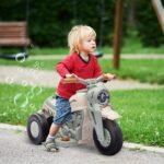 Vaikiškas elektrinis triratis motociklas su muzika ir burbulų funkcija