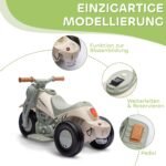 Vaikiškas elektrinis triratis motociklas su muzika ir burbulų funkcija