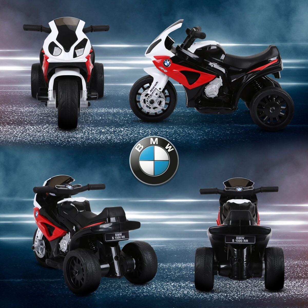 BMW S1000RR vaikiškas elektrinis triratis motociklas 18–36 mėn. vaikams