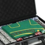 Pokerio rinkinys su 400 žetonų ir nešiojamu dėklu