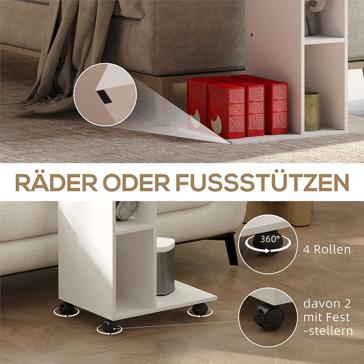 C formos šoninis staliukas su ratukais