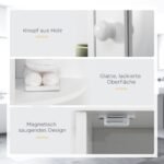 Vonios sieninė veidrodinė spintelė su 8 skyriais