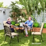 4 dalių lauko ir vidaus kėdės pagalvėlių komplektas su atlošais ir tvirtinimo juostelėmis 108 x 50 x 5 cm