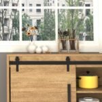 200 cm stumdomų durų furnitūros komplektas vienoms medinėms durims