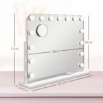 LED makiažo veidrodis su reguliuojamu apšvietimu ir USB jungtimi