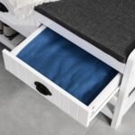 Garderoba su paminkštintu suoliuku ir daiktų laikymo skyriais