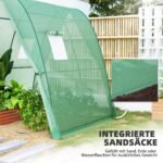 Nešiojamas arkinis šiltnamis su smėlio maišais