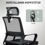 Biuro kėdė su reguliuojama galvos atrama ir kvėpuojančiu tinkleliu