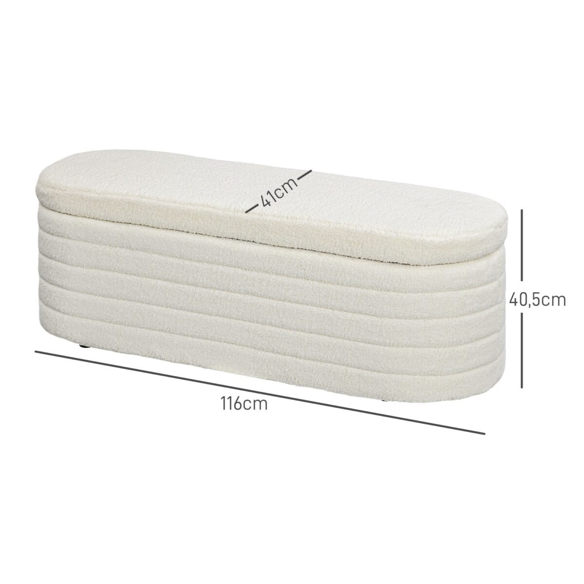 Pliušinis suoliukas su daiktadėže