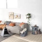 Kompaktiška kačių draskyklė su poilsio ir žaidimų zona, 57 cm aukščio, katėms iki 5 kg