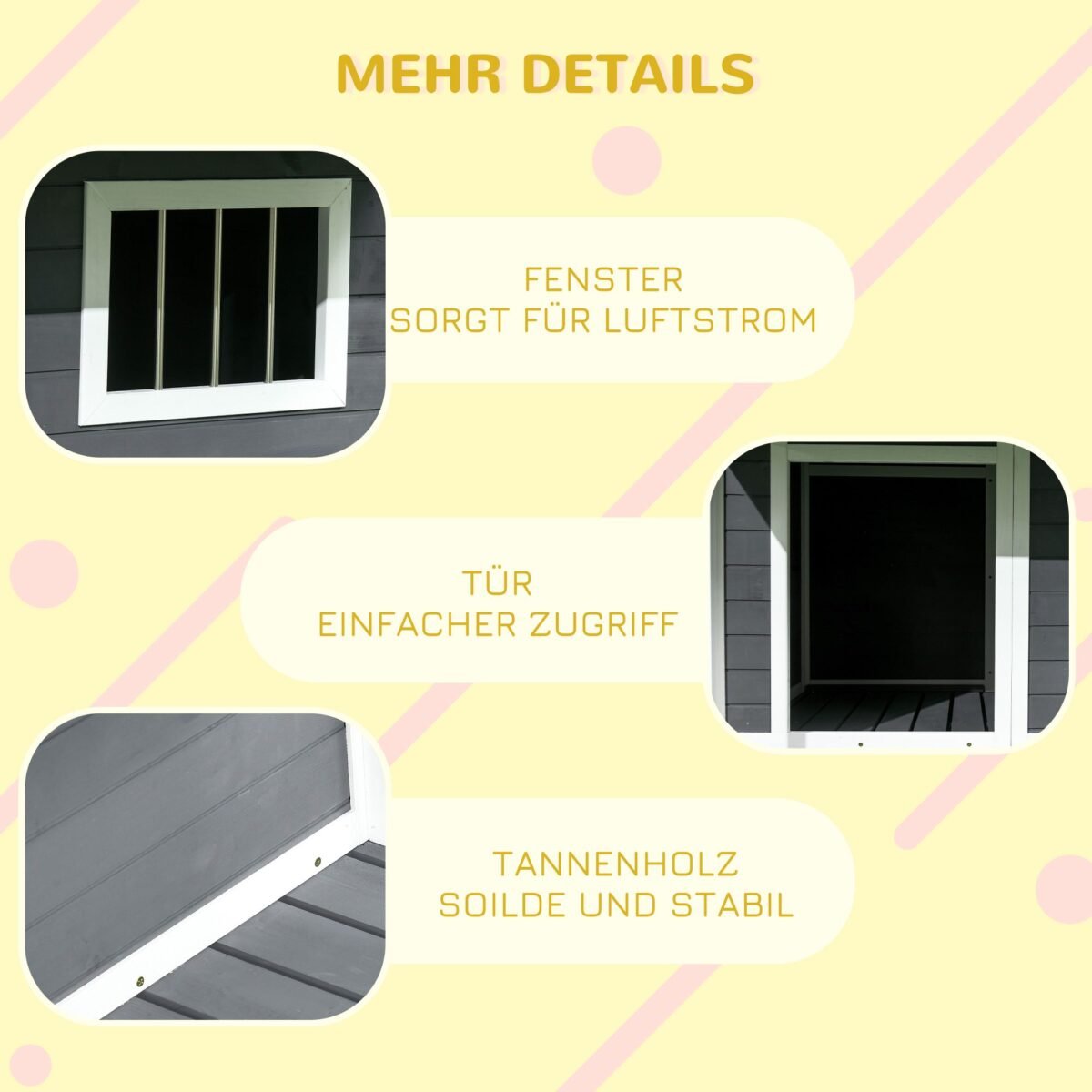 Rąstinio namelio stiliaus šuns būda su veranda