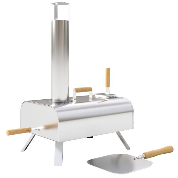 Nešiojama lauko granulinė picos krosnelė su picos akmeniu ir mentele