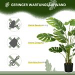 Tikroviškas dirbtinis augalas Monstera Deliciosa 120 cm