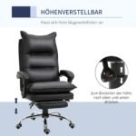 Ergonominė biuro kėdė su kojų atrama ir reguliuojamu atlošu