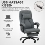 Biuro kėdė su USB vibraciniu masažu